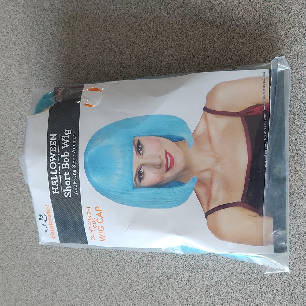 Blue bob wig
